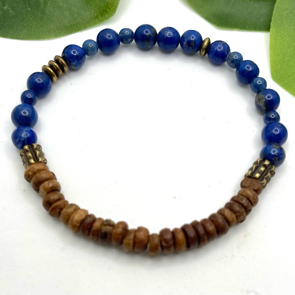 lapis lazuli gemstones stretch bracelet